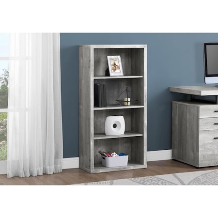 Gfancy Fixtures 47.5 in. Grey Particle Board & MDF Bookshelf with Adjustable Shelves GF3082529